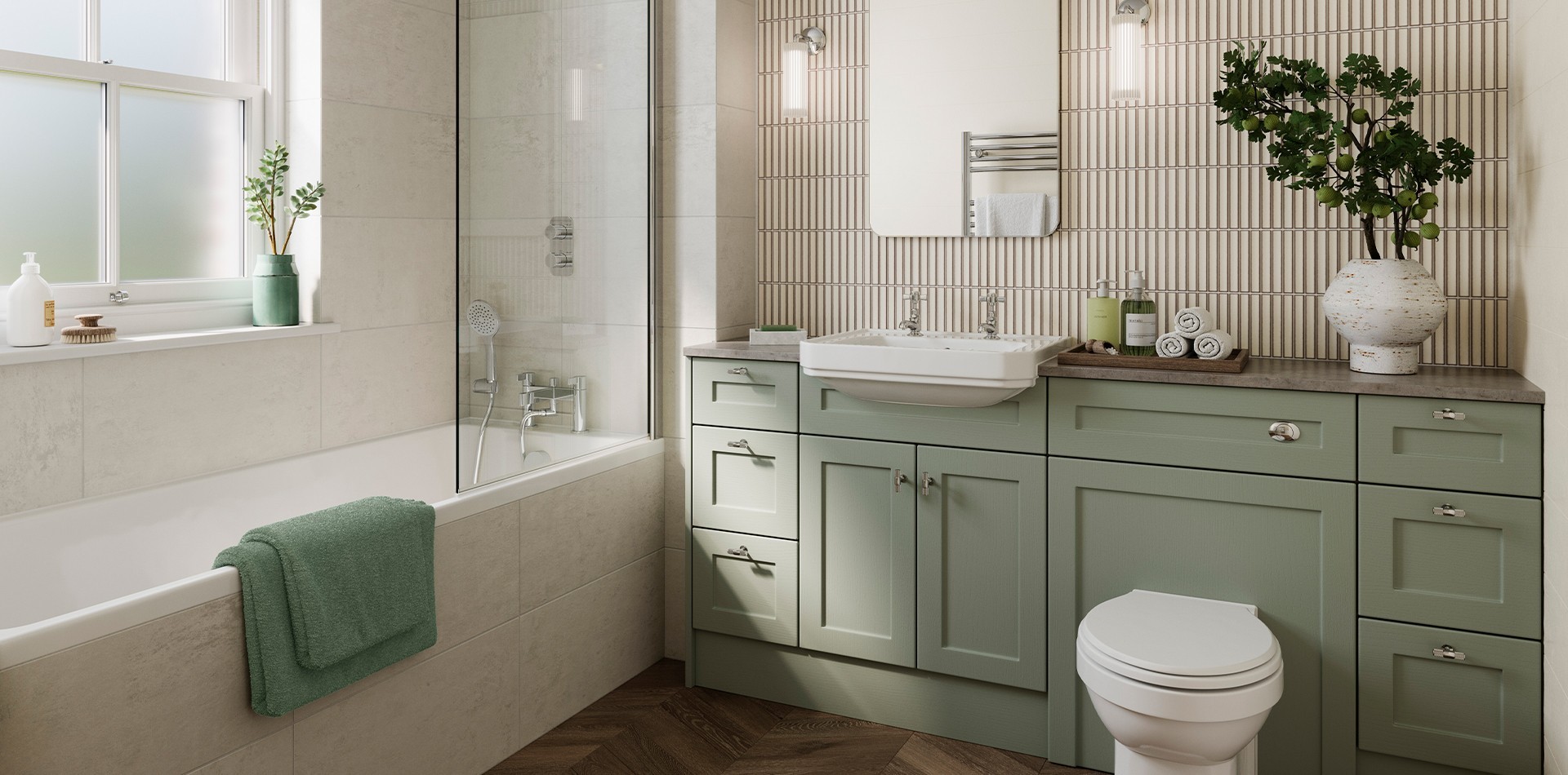 Green Vanity Units Bathroom