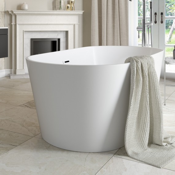 Freya oval FS bath Grey Avior