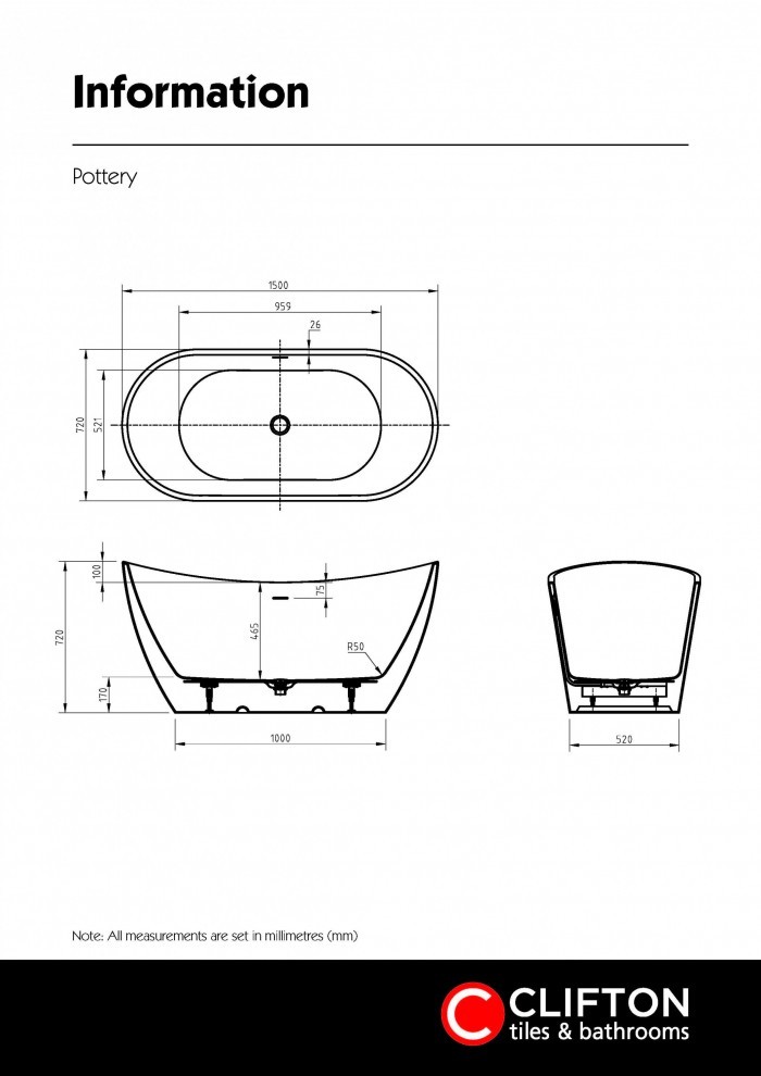 1058390 Curved Freestanding Bath BAFSC15