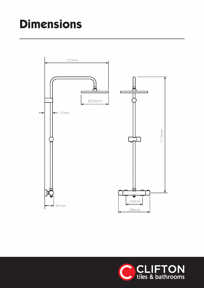 1003420 Clifton Taps And Showers Dimensions Shlskr