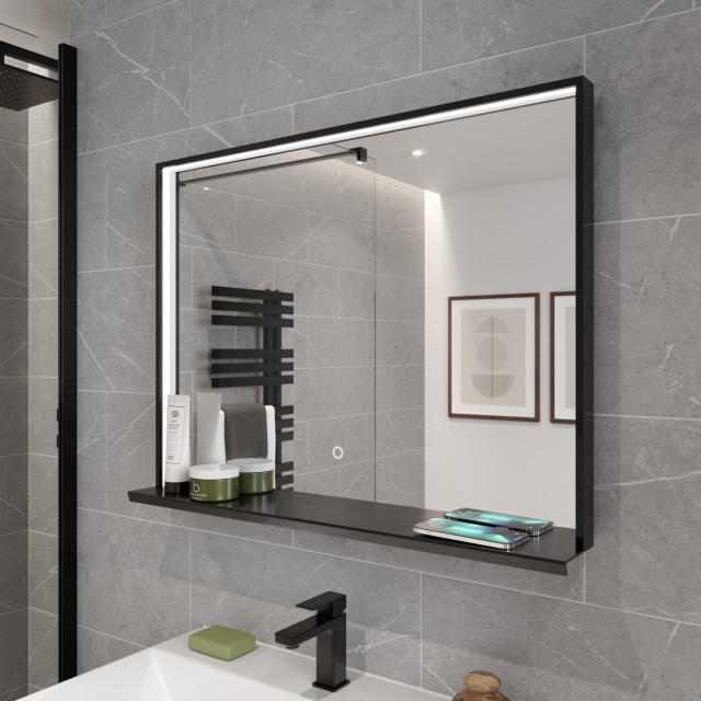 Muritz Black Frame LED Mirror 800mm | Clifton Trade Bathrooms