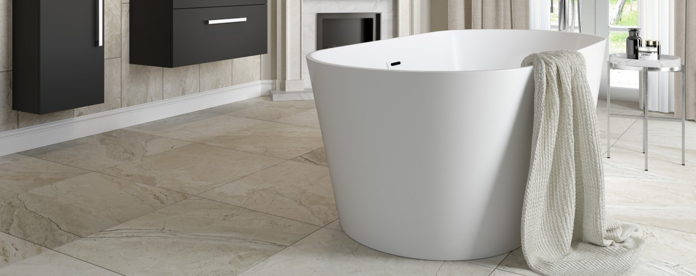 Freya oval FS bath Grey Avior