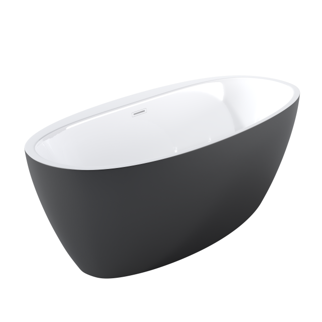 Round Freestanding Bath Black Side