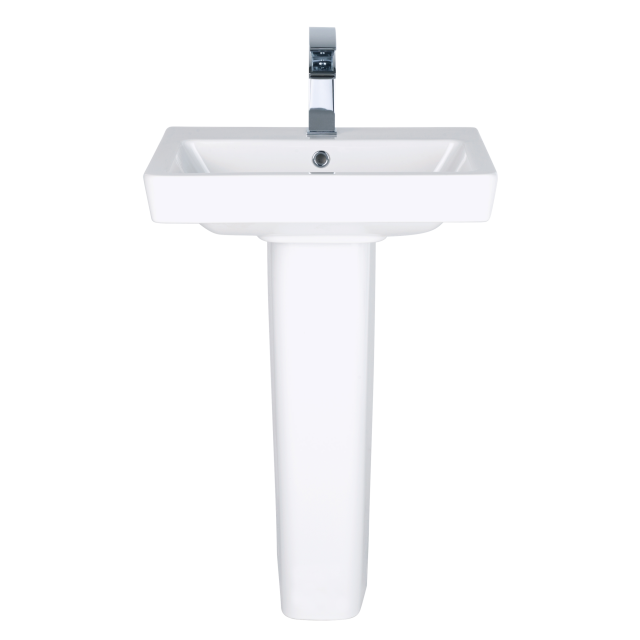 POVABFP5 Valencia 55cm Basin 1 Tap Hole And Pedestal NEW IMAGE